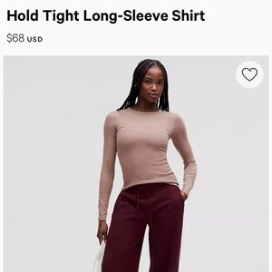 Lululemon hold tight long sleeve shirt